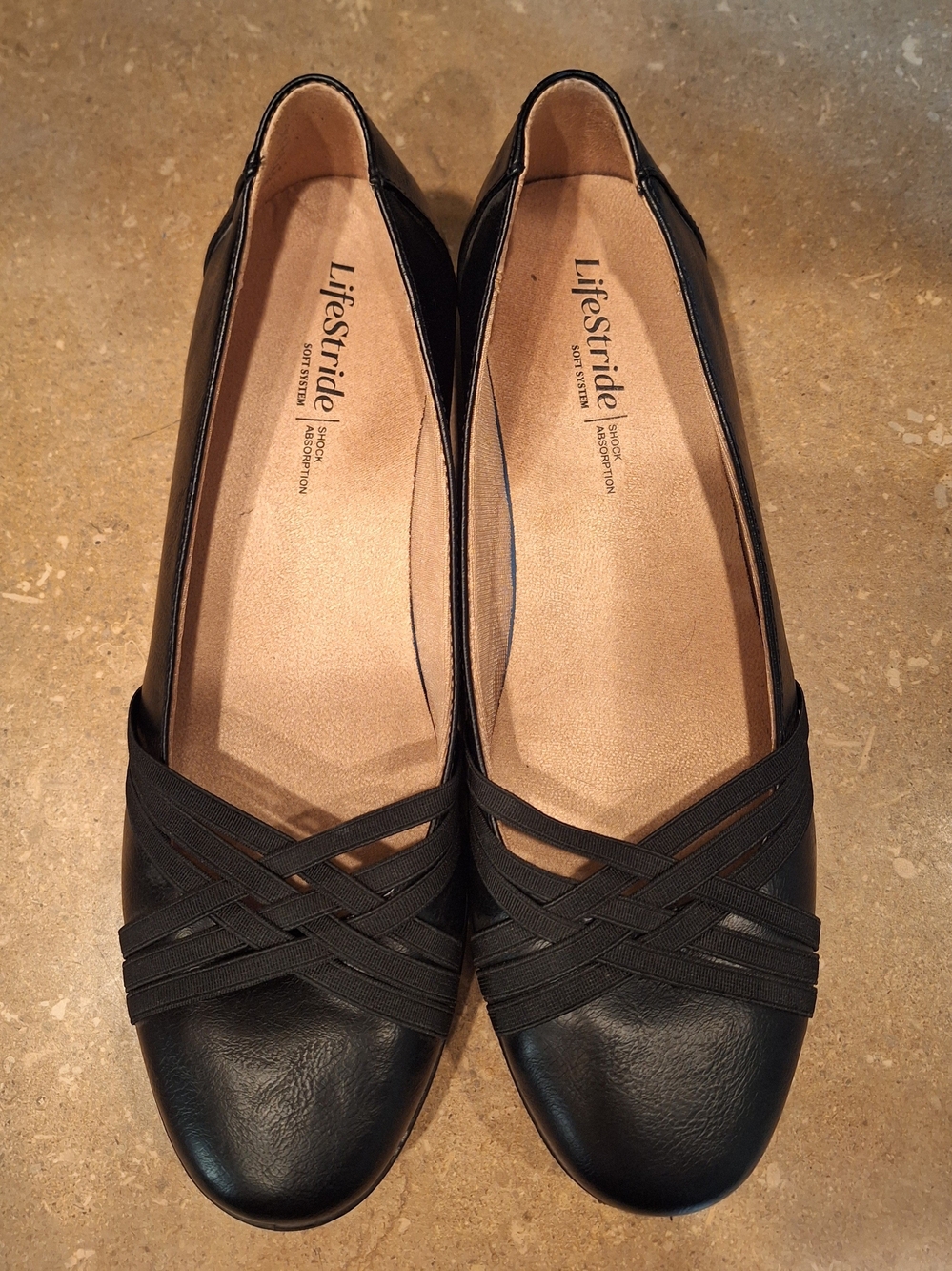 Life Stride Women's Black Slip-On Ballet Flats. Very Good Shape. Sz 10